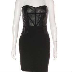 AIDAIN MATTOX Strapless Leather Dess